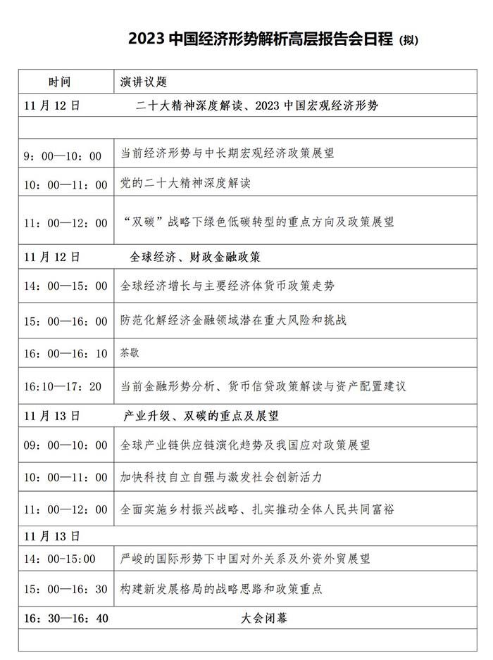 2023中国经济形势解析高层报告会